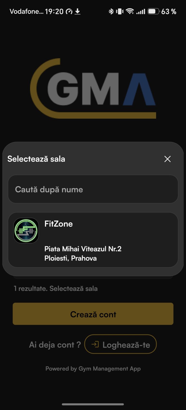 Lista de săli din GMA, cu FitZone – Piața Mihai Viteazul Nr. 2